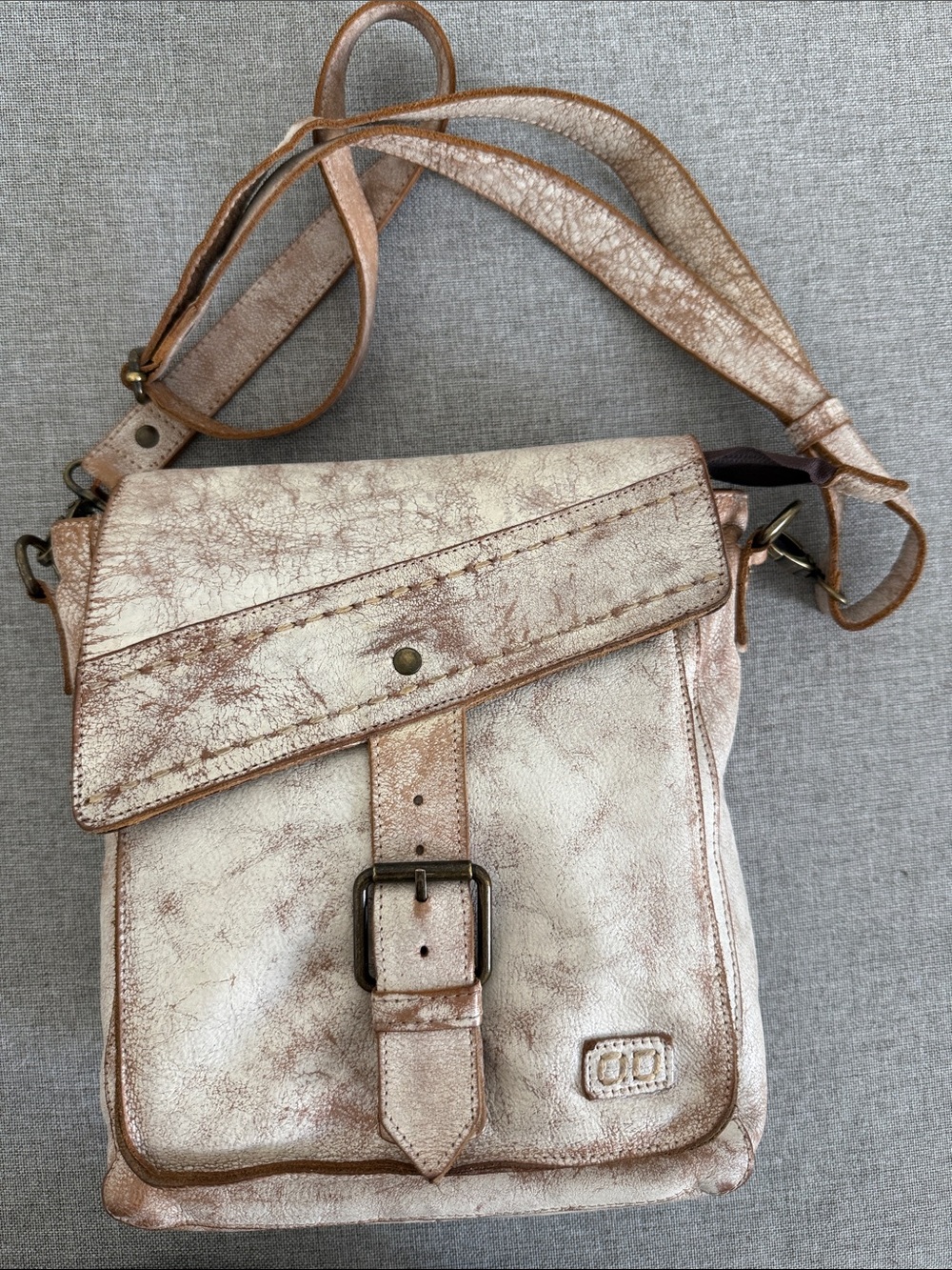 Metallic Rose Crossbody Bag with Buckle Flap
